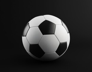 Naklejka premium Soccer football ball on a dark background, representing sport, competition, and global game concepts