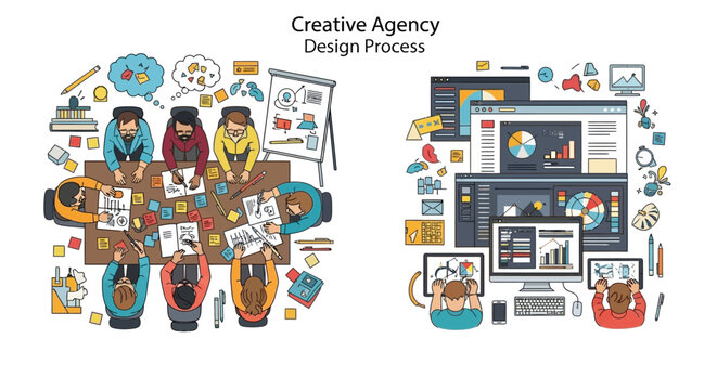 Creative Agency Design Process Teamwork.