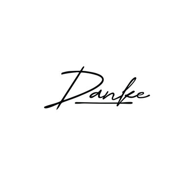 Danke Handwritten Script Signature Typography Vector Minimal Elegant Design