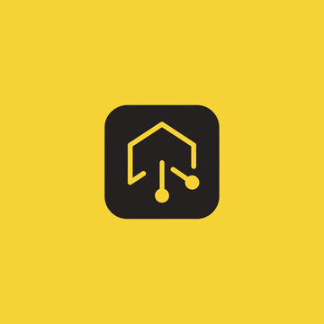 Abstract Hexagonal Network Node Icon Design.