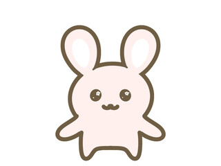 Obraz premium 可愛いピンクのうさぎさん