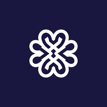 White Adinkra Symbol Gye Nyame Abstract Design.