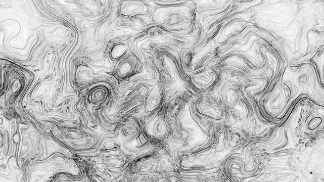 Elegant monochrome fluid art background with swirling black and white marble patterns. Minimalist liquid motion design perfect for luxury branding, sleek overlays, and modern aesthetic projects.