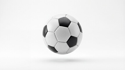 Fototapeta premium Classic soccer ball floating in a clean white studio environment