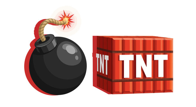 Explosive Bomb and TNT Block - Danger Concept