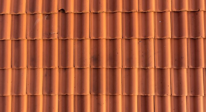 Close-up of orange roof tiles.