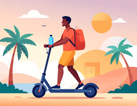 Summer Commute Micro-Mobility Scene