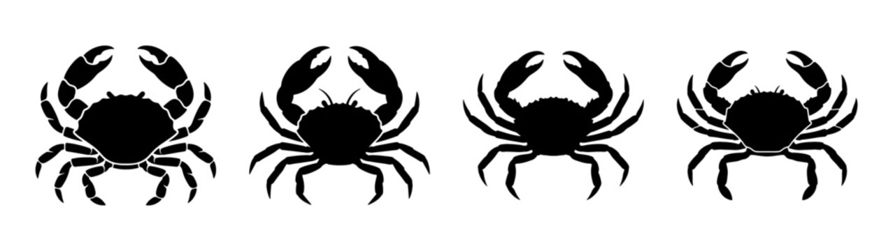 Four crawfish silhouette vector illustration crawdad crayfish seafood animal aquatic crawfish design crawfish art