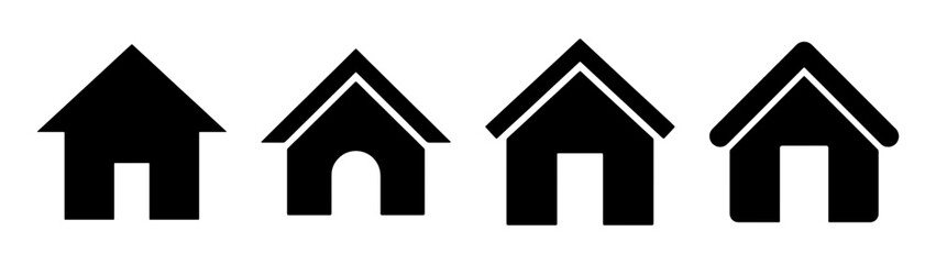 Fototapeta premium House illustration vector design featuring simple home icons with pointed roof and door shape design