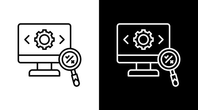 Feature Testing Outline White Icon Set Design