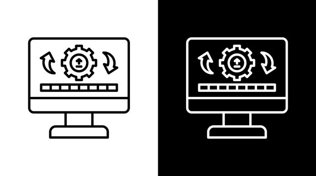 Update Manager Outline White Icon Set Design