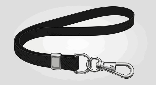 Black Dog Leash with Metal Clips.