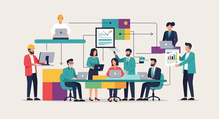 Fototapeta premium Business people working together office.