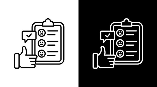 Feedback Form Outline White Icon Set Design