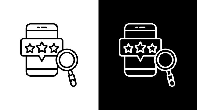 App Review Outline White Icon Set Design