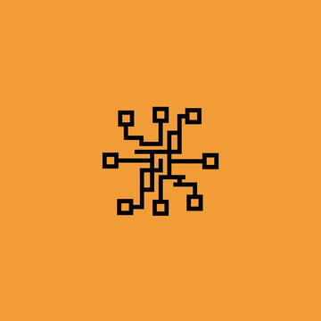 Abstract Digital Network Connection Symbol.