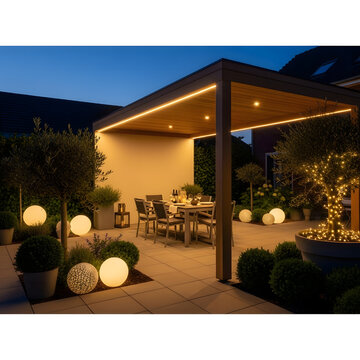 Outside lighting decor ata night 