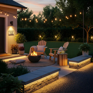 Outside lighting decor ata night 