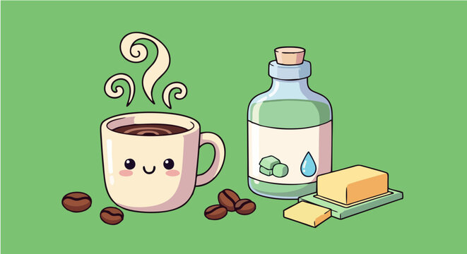 vector illustration of a coffe and mct