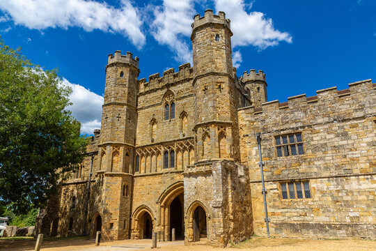 The gatehouse of Battle Abbey in east Sussex, UK