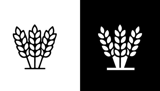 Wheat Icons: A pair of wheat icons, rendered in a striking minimalist style, symbolize abundance and the essence of nourishment and growth. The icons is designed to represent concepts of food.