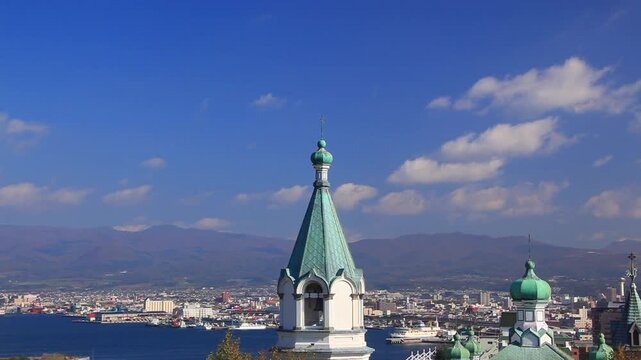 ハリストス正教会と函館港