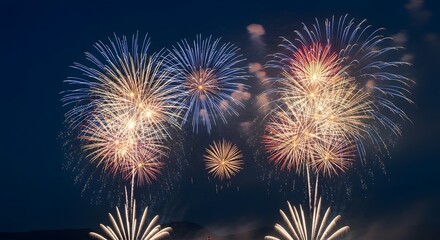 Fototapeta premium Spectacular independence day usa fireworks display a patriotic celebration in the night sky