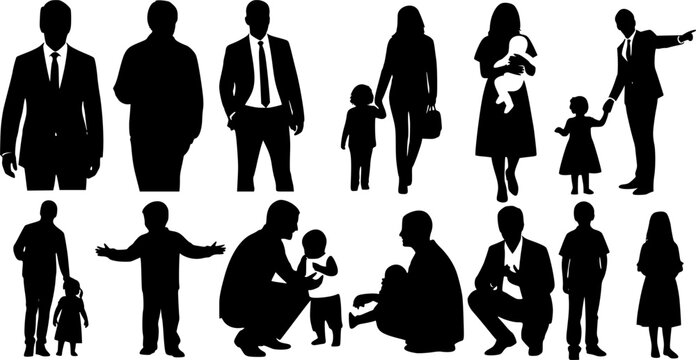 People silhouettes in elevation side view | Architecture people | silhouettes of people | 2D people | Section Elevation View | Architectural drawing people | characters