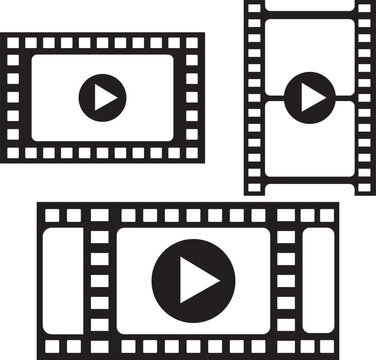 Video player screen and film strip outline icons