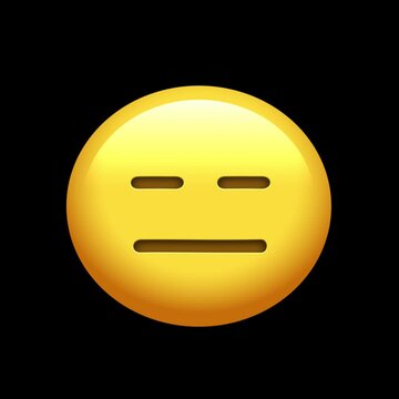 3D Animated Expressionless Face Emoji (Alpha Channel)