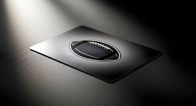 Football Emblem on Dark Card Subtle Lighting and Shadow