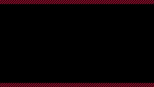 danger red stripe line frame loop motion graphic video 4k 30fps
