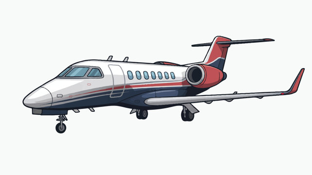 A private jet airplane flies through clear blue skies smoothly