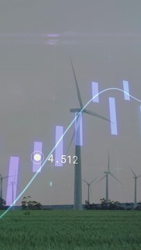 Vertical video: On sensor update main turbine rotating while purple bars sliding and showing power