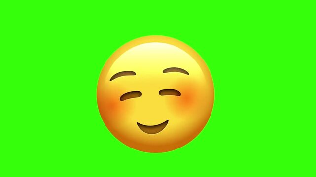 3D Animated Relieved Face Emoji (Green Screen)