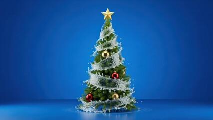 Obraz premium Small Christmas tree with star.
