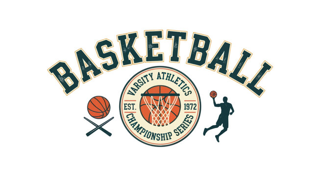 Basketball Championship Series Varsity Athletics Vintage Design