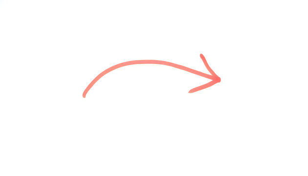 A simple coral arrow curves to the right, indicating direction or movement