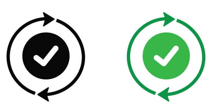 Check tick mark icon set. Green check mark vector symbol icon. Vector symbols set ,green checkmark isolated on white background. Brush strokes green check mark