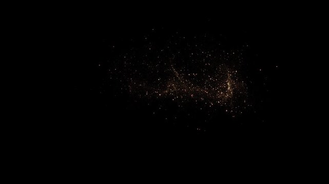 Golden Glitter Light trail Sparkling star dust trail spiral particle effect animation. dust luxury particles raising. Stars Glittering particle Confetti wave. Sparkling magic Christmas light effect.