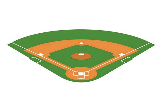 Top Down View of a Vibrant Empty Baseball Field Illustration