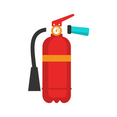 Obraz premium Fire Extinguisher Illustration with Hose for Emergency Fire Safety