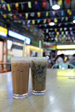 Traditional Iced Coffee and Drinks at a Penang Kopitiam