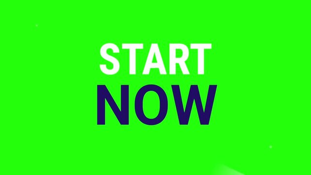 Start Now Green Screen Animation with Dynamic Light Flare and Bold Typography for E-commerce Marketing and Motivational Call to Action Videos