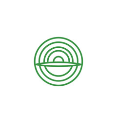 Obraz premium Abstract green circular design with layered lines