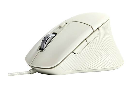 off white ergonomic vertical computer mouse isolated on white