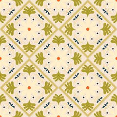 Fototapeta premium Organic Botanical Geometric Pattern for Eco-friendly Decor