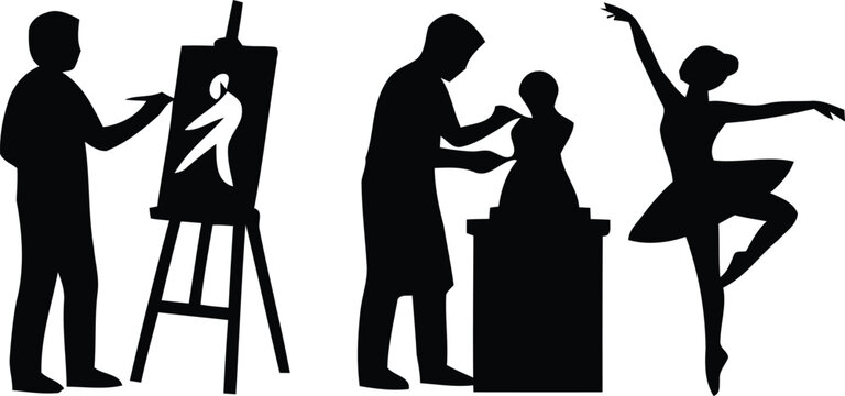 Diverse Artists Creative Collaboration SilhouetteDiverse Artists Creative Collaboration Silhouette