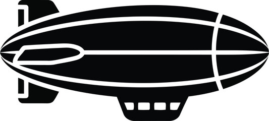 black and white illustration of a zeppelin airship vehicle © SAIF820