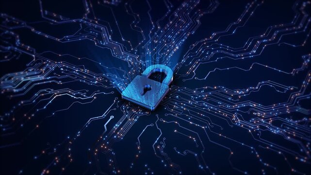 Cyber Security Data Protection Business Privacy printed circuit board concept Risk Management, Protecting Digital Devices Threats Vulnerabilities Advanced Security Measures Enhanced Data Protection